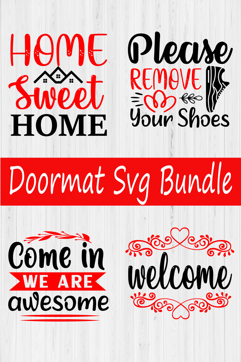 Doormat Typography Design Bundle Vol6 pinterest preview image.
