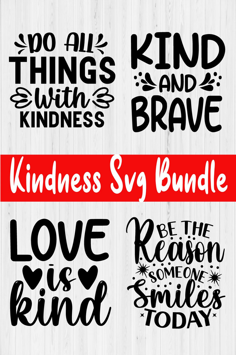 Kindness Svg Bundle Vol1 pinterest preview image.