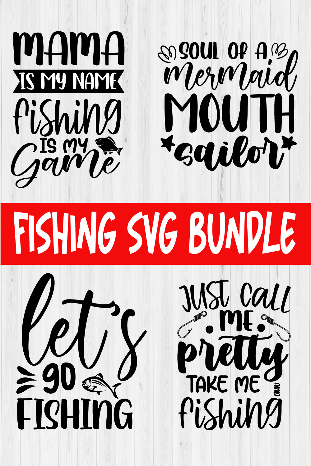 Fishing Svg Design Bundle Vol8 pinterest preview image.