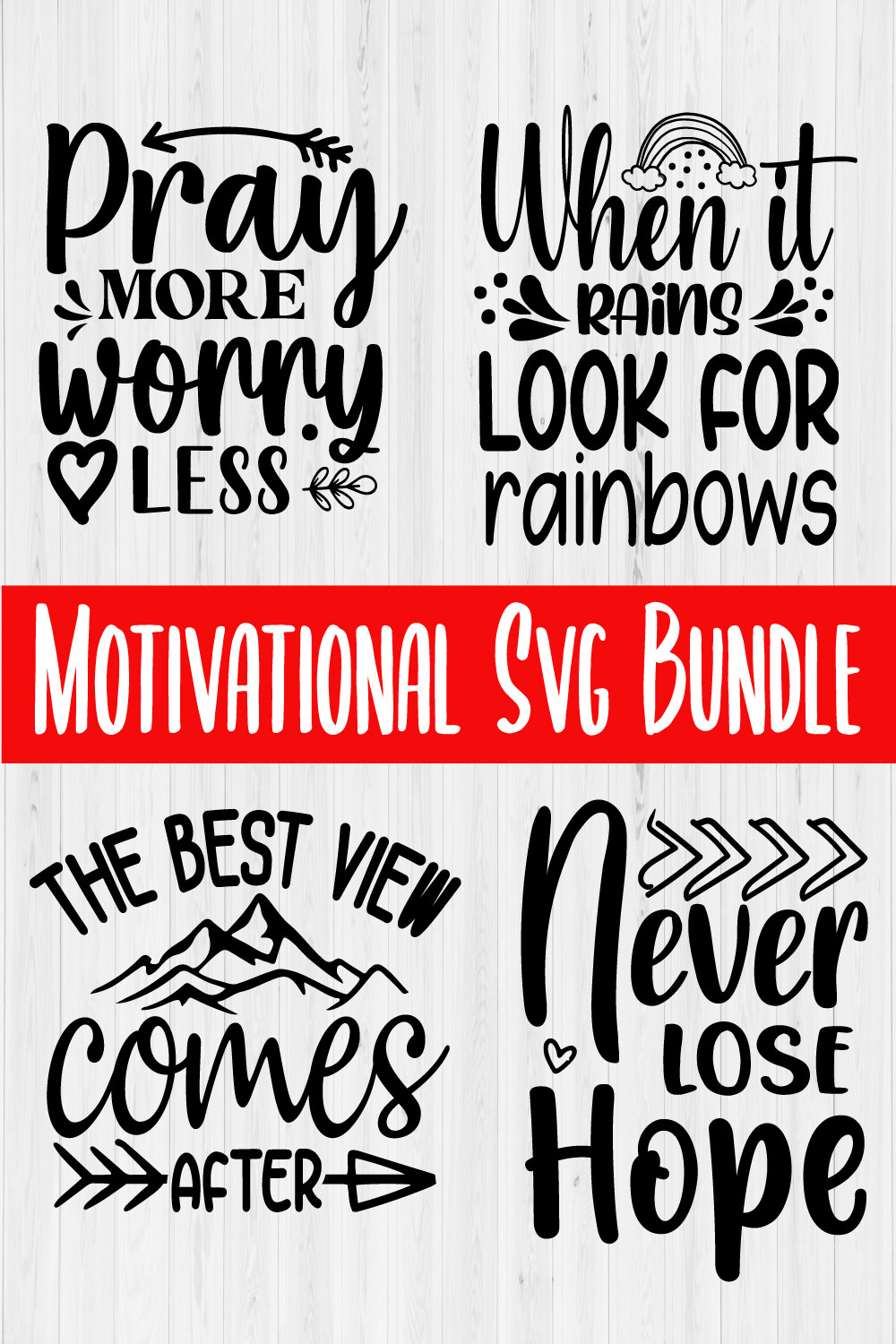 Motivational Svg T-shirt Design Vol4 pinterest preview image.