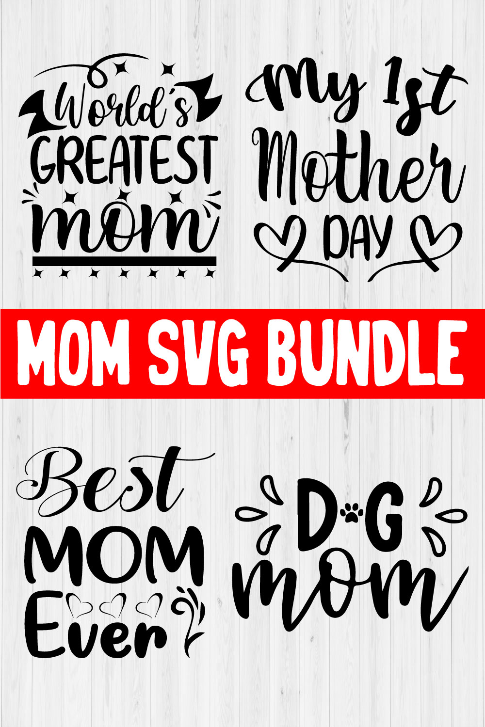 Mom Svg T-shirt Design Bundle Vol4 pinterest preview image.