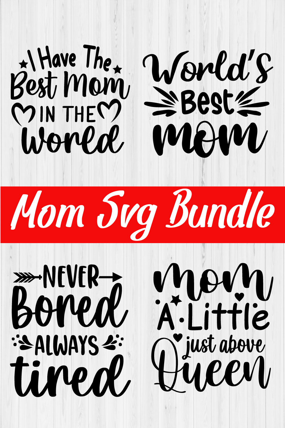 Mom Black Typography Bundle Vol22 pinterest preview image.