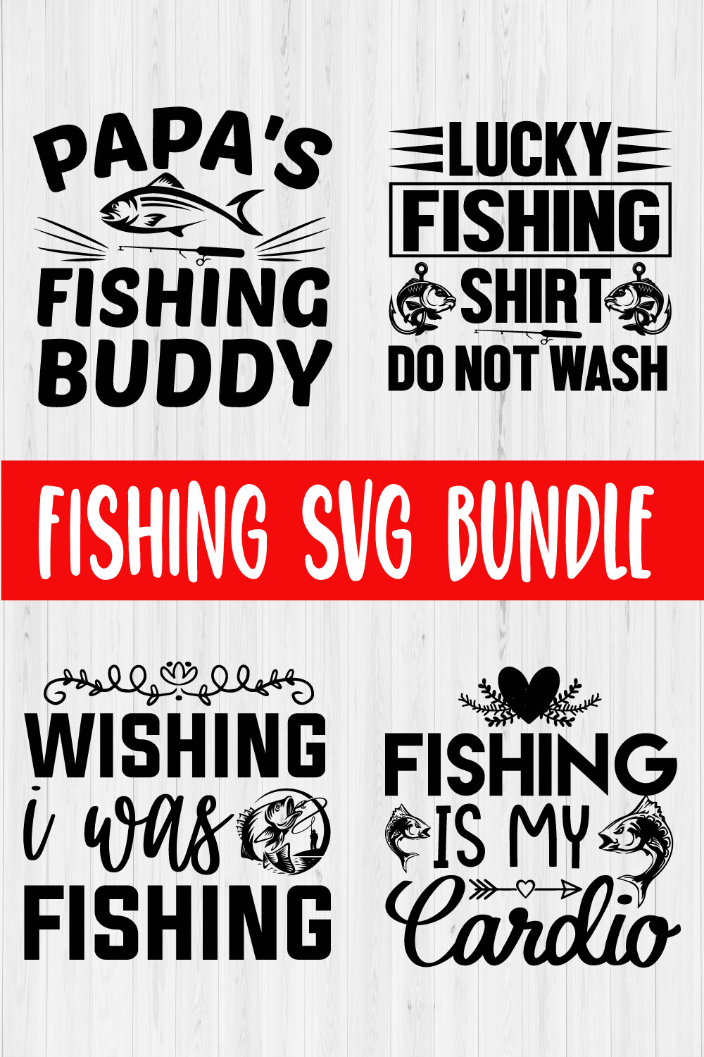 Fishing Typography Svg Designs Vol5 pinterest preview image.