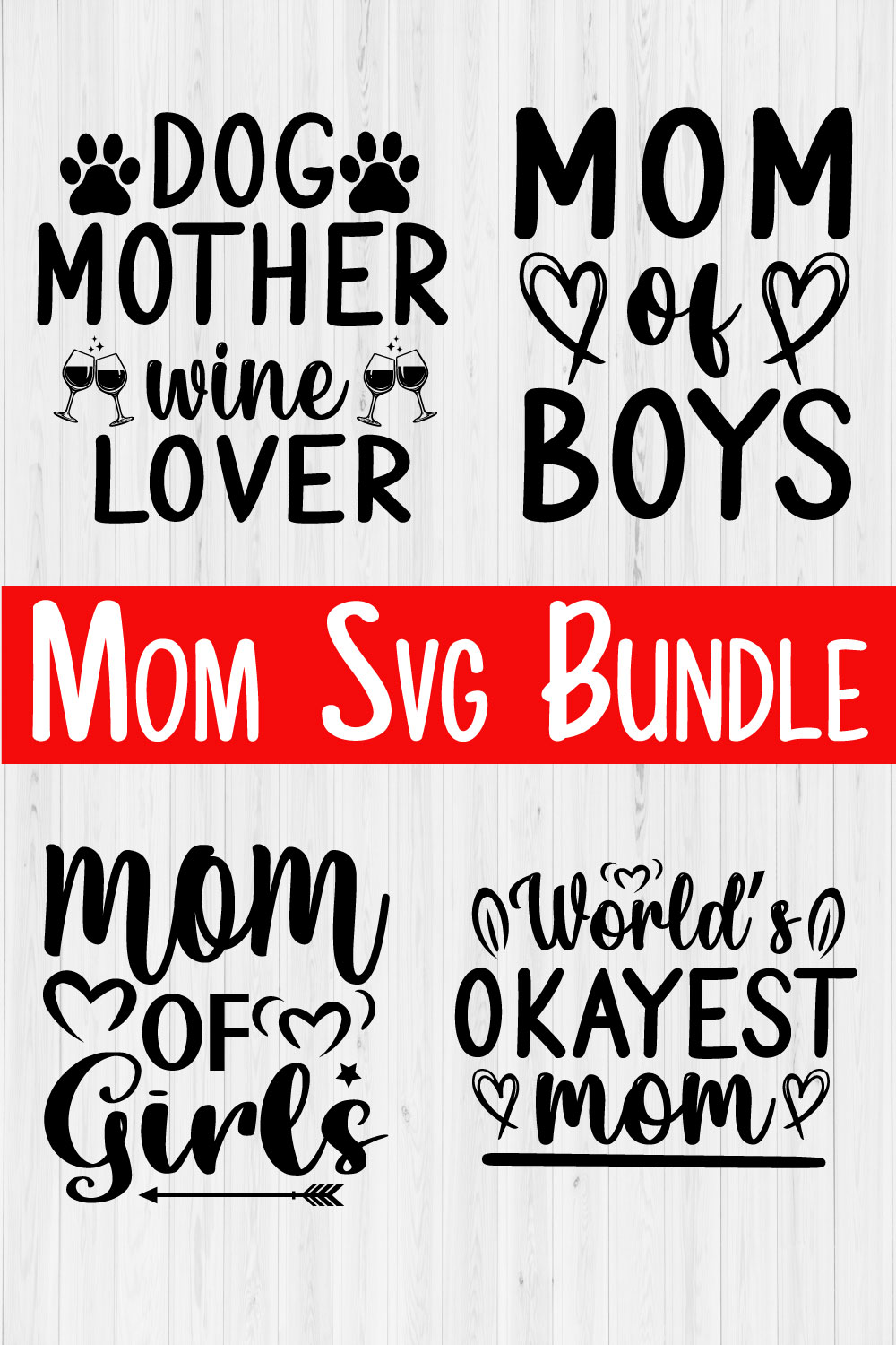 Funny Mom Svg Design Bundle Vol23 pinterest preview image.
