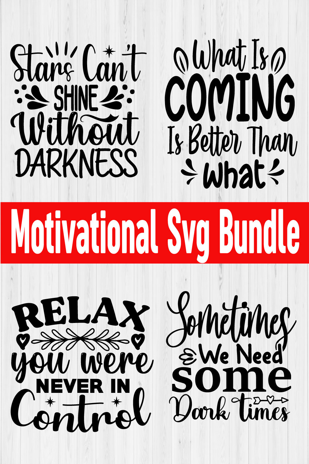 Motivational Svg Typography Design Vol5 pinterest preview image.