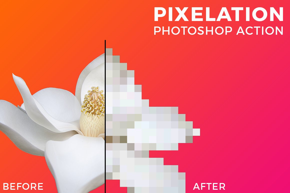 Pixelation Photoshop Actioncover image.