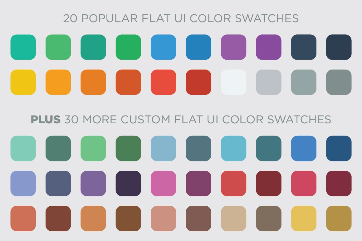 50 Flat UI color swatchespreview image.