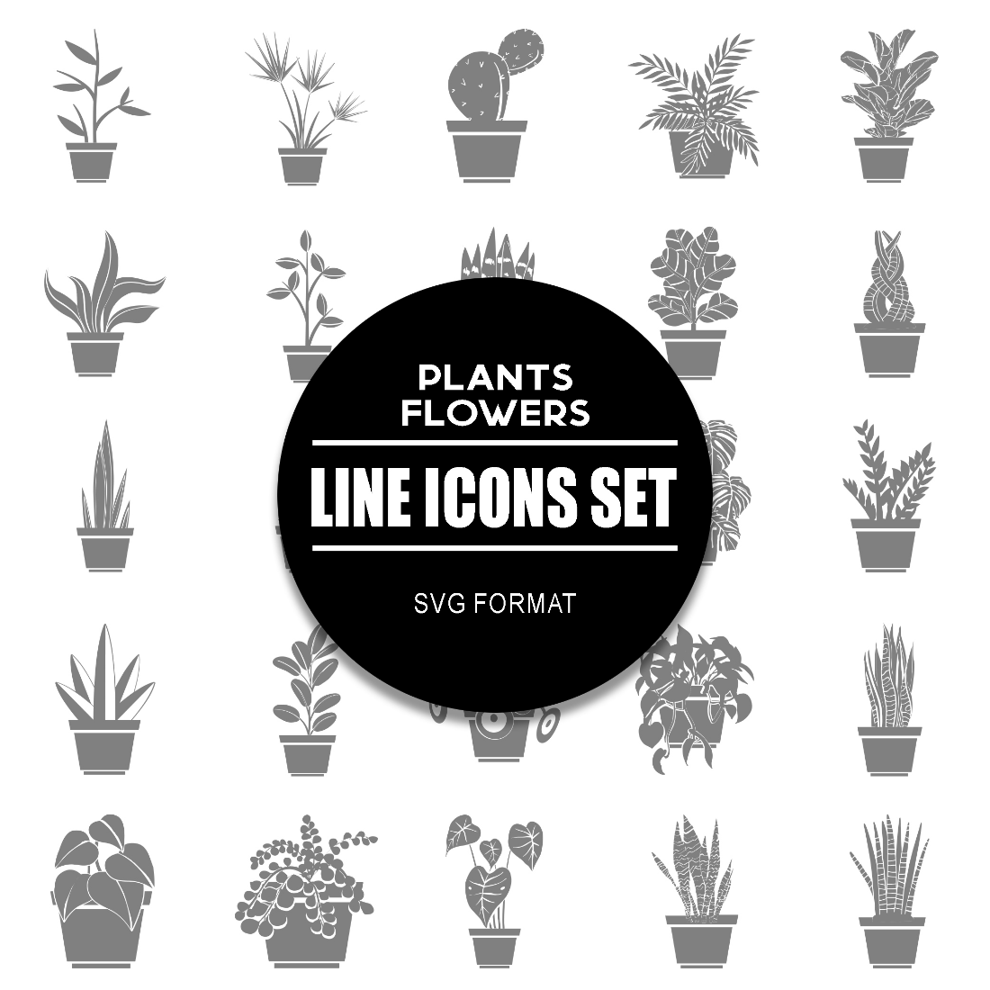 Plants and Flowers Icon Set cover image.