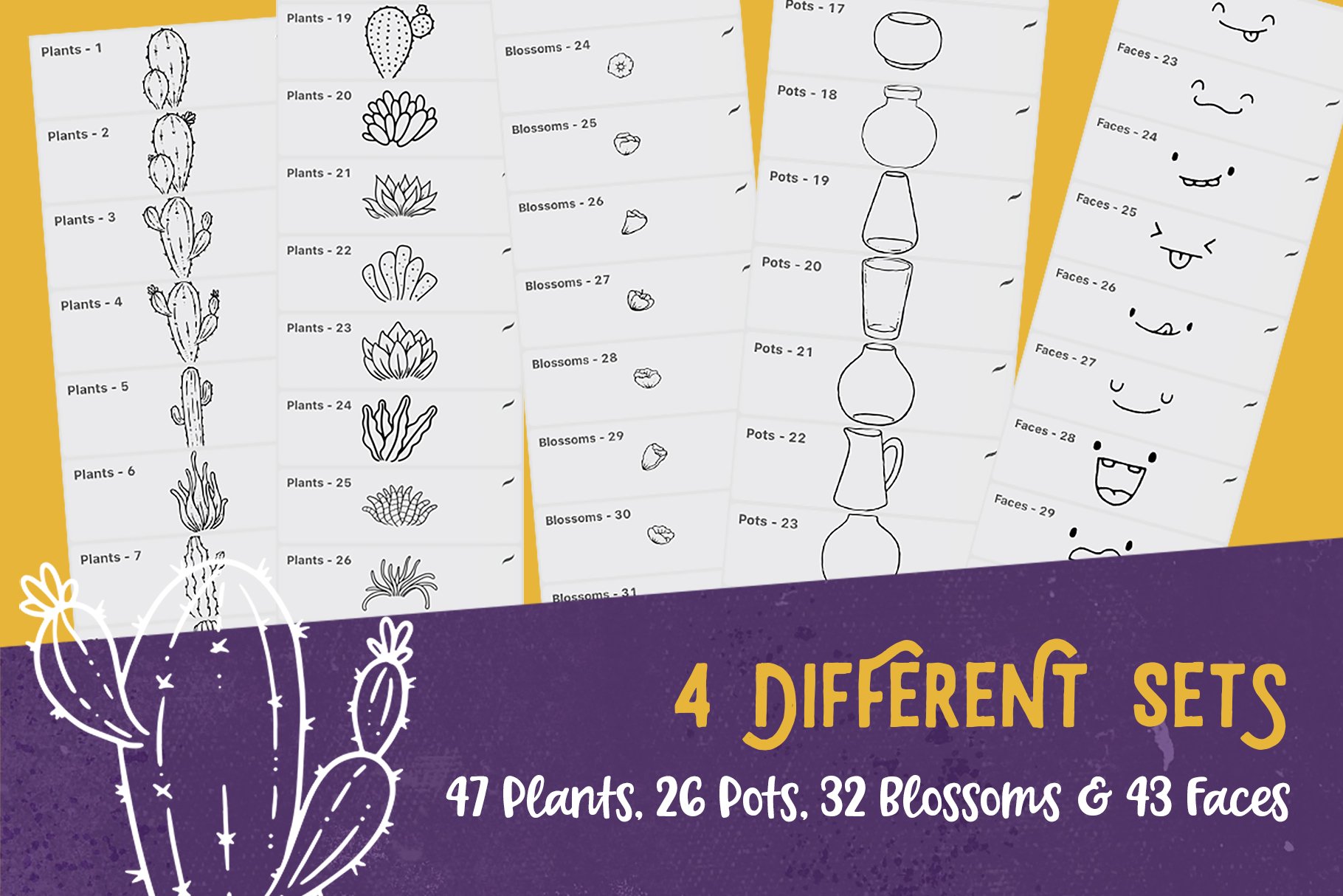 Procreate Plants & Pots Stamp Setpreview image.