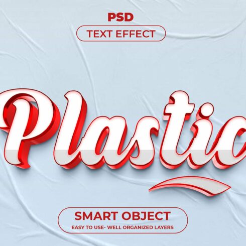 Plastic 3D Editable psd Text Effectcover image.