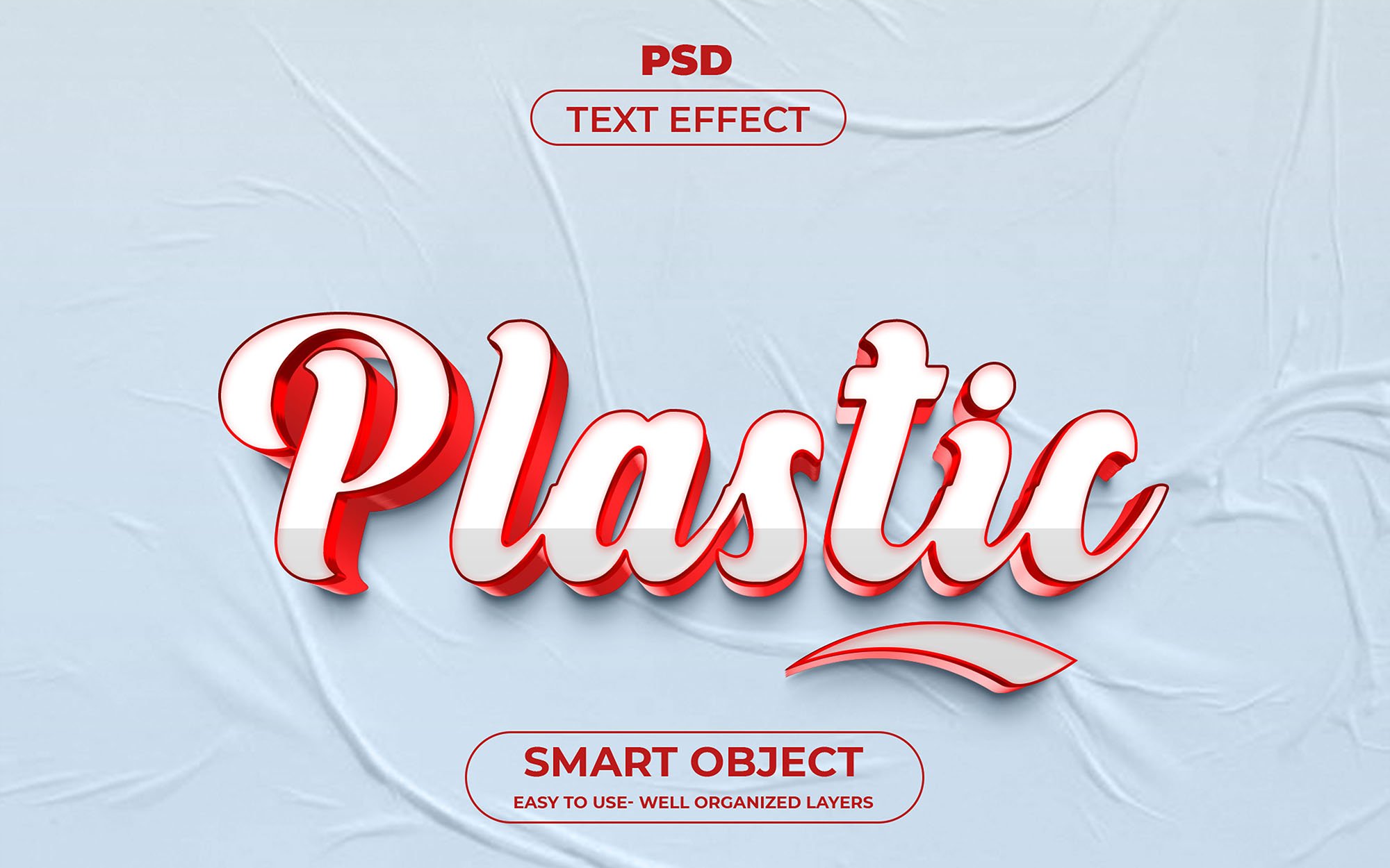 Plastic 3D Editable psd Text Effectcover image.