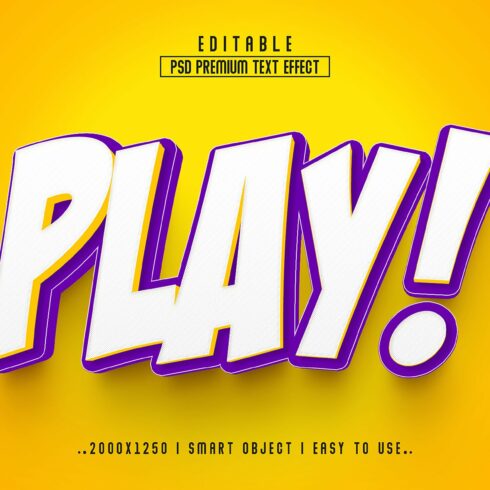 Play 3D Editable Text Effect stylecover image.