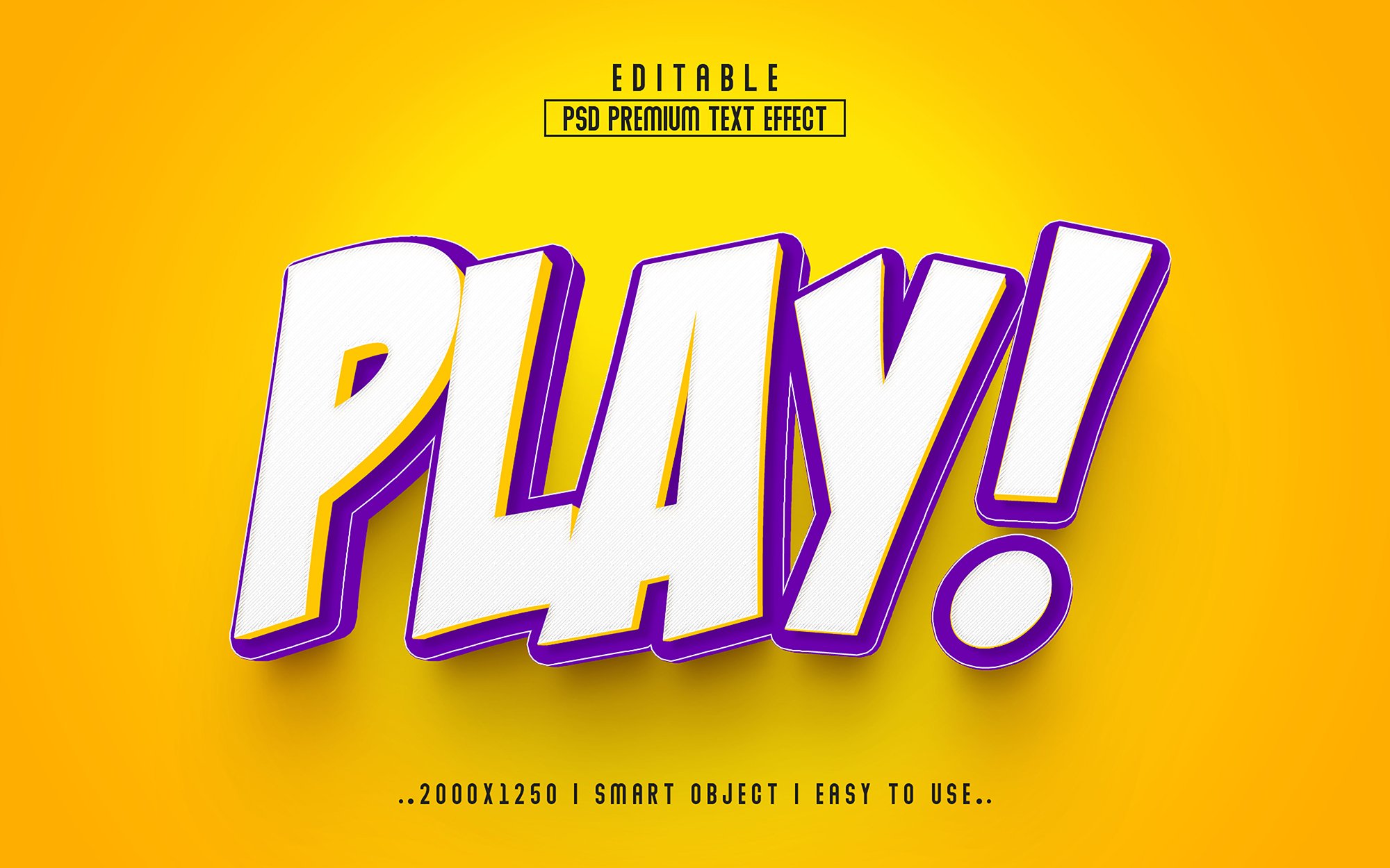 Play 3D Editable Text Effect stylecover image.