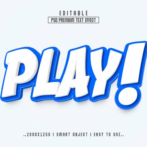 Play 3D Editable Text Effect stylecover image.