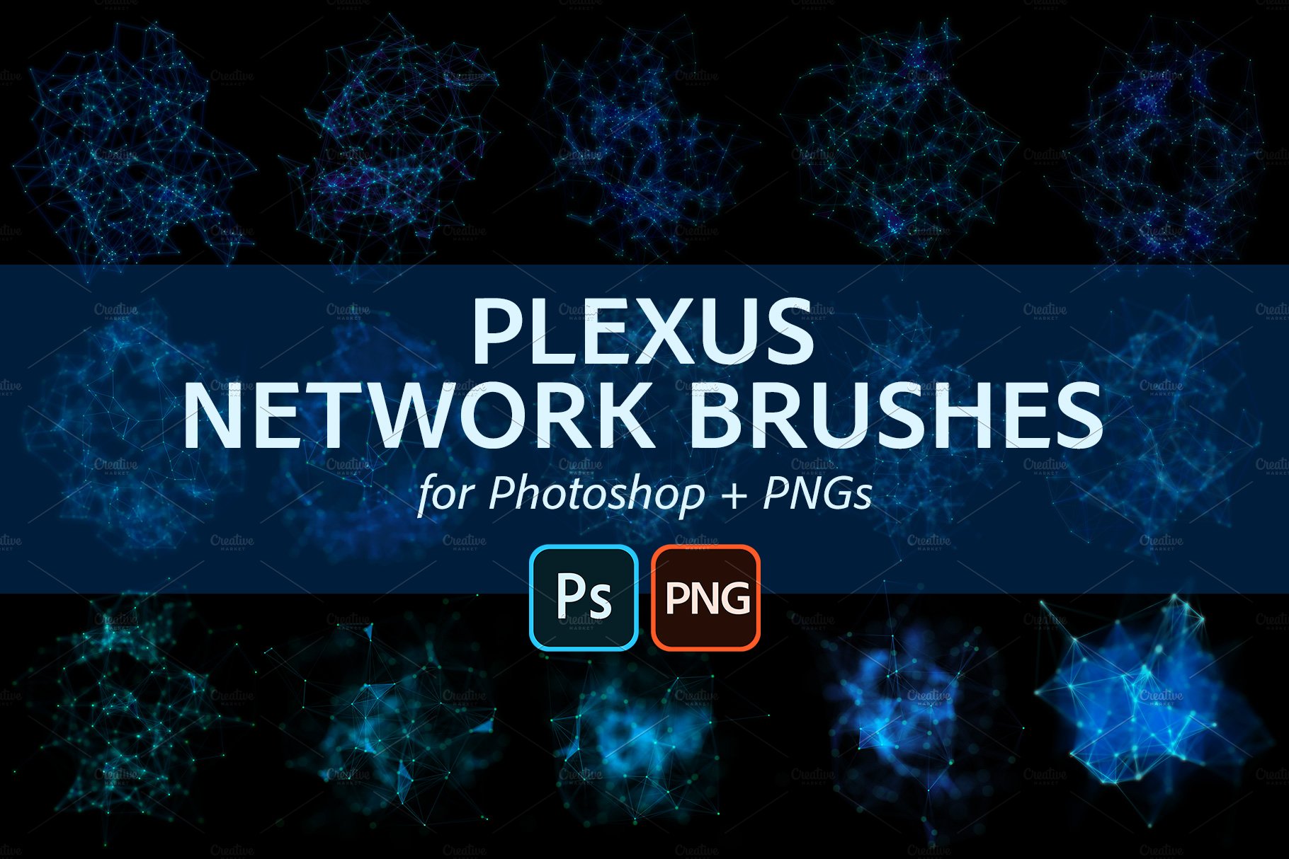 Plexus Network PS Brushes and PNGspreview image.