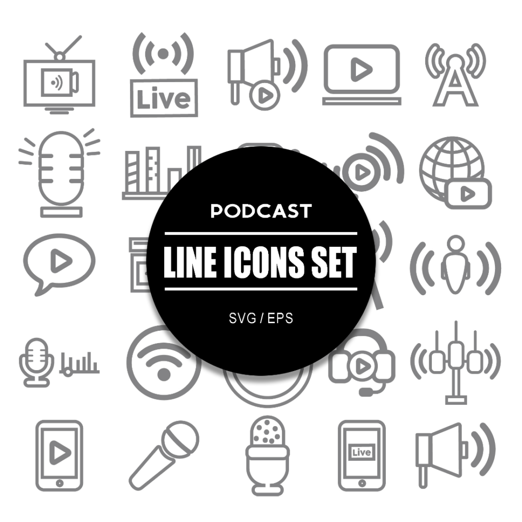 Podcast Icon Set - MasterBundles