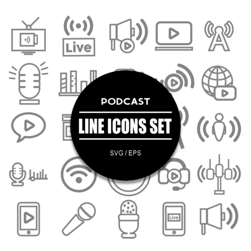 Podcast Icon Set cover image.
