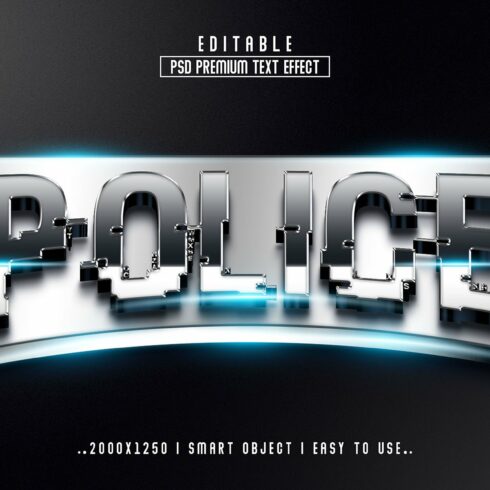 Police 3D Editable Text Effect Stylecover image.