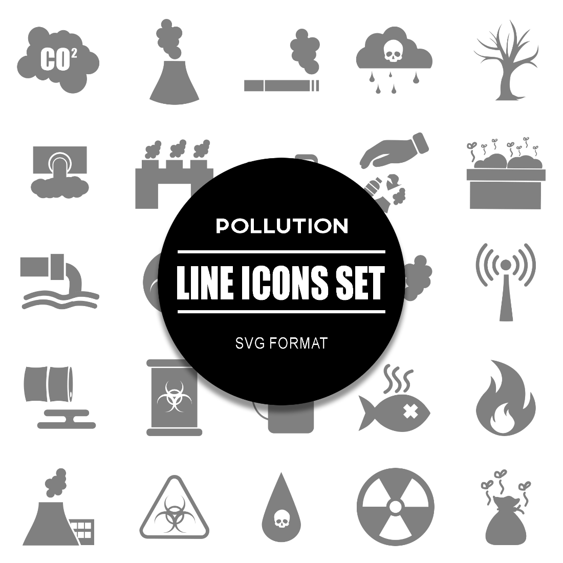 Pollution Icon Set cover image.