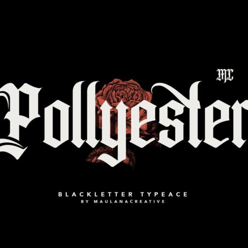 Pollyester Blackletter Typeface Font cover image.