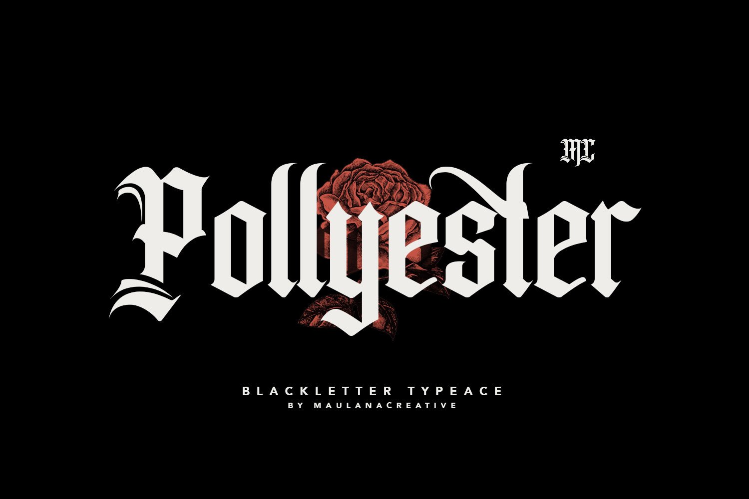 Pollyester Blackletter Typeface Font cover image.