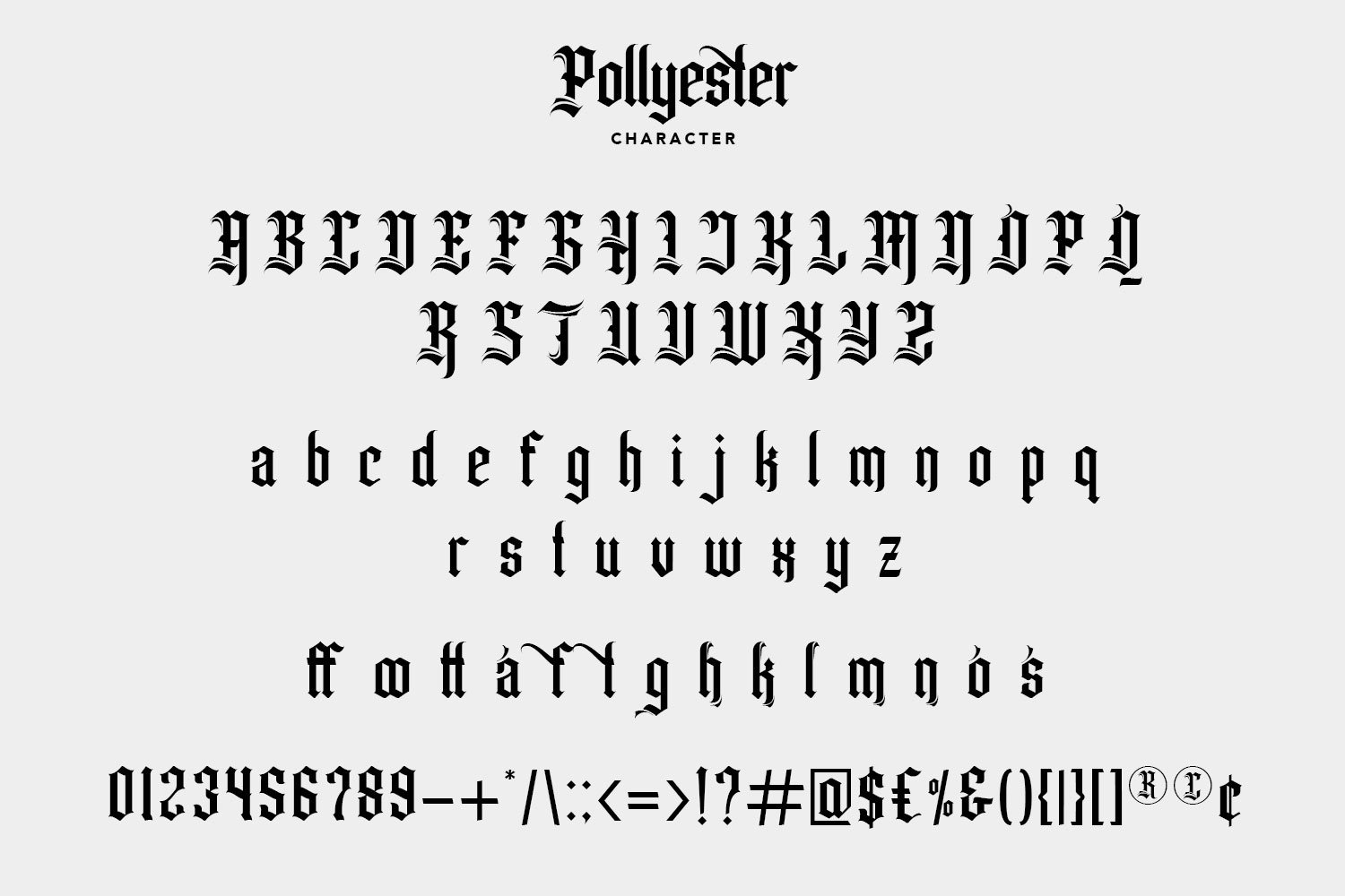 pollyester blackletter typeface 7 346