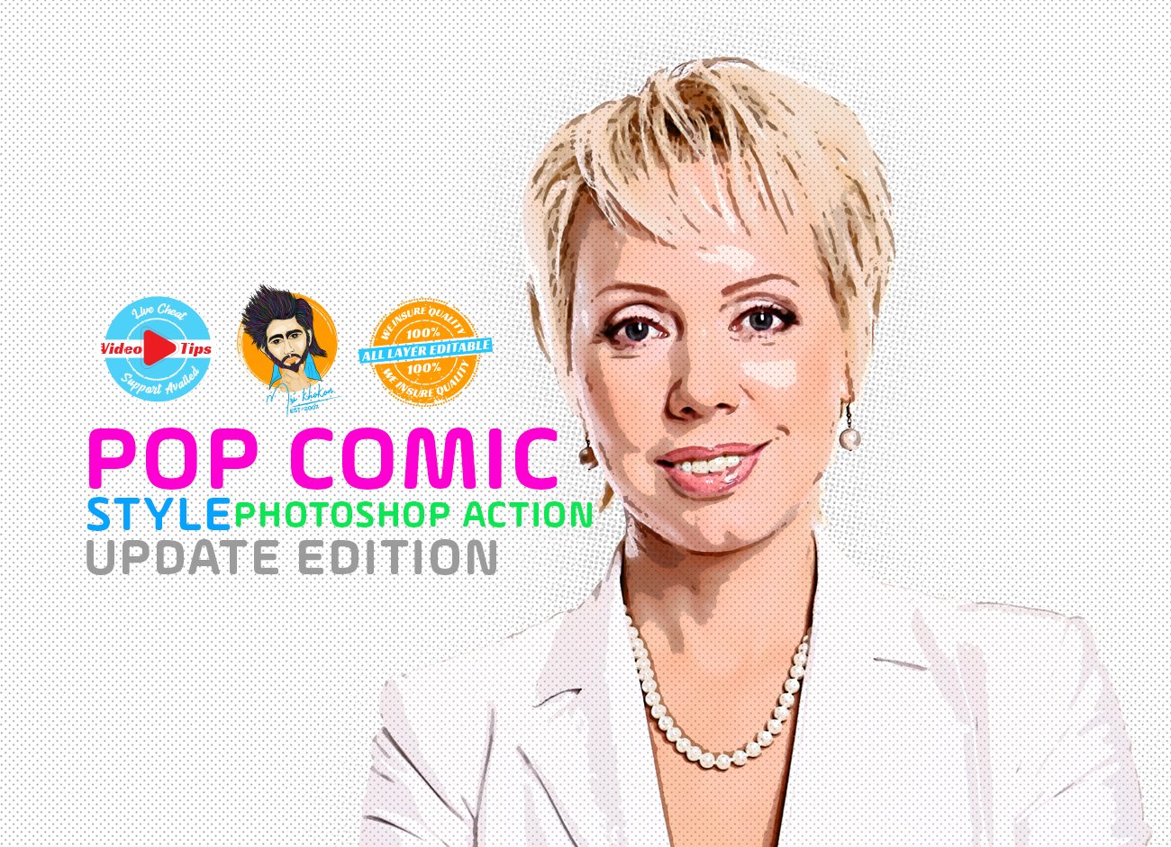 Pop Comic Style Photoshop Actioncover image.