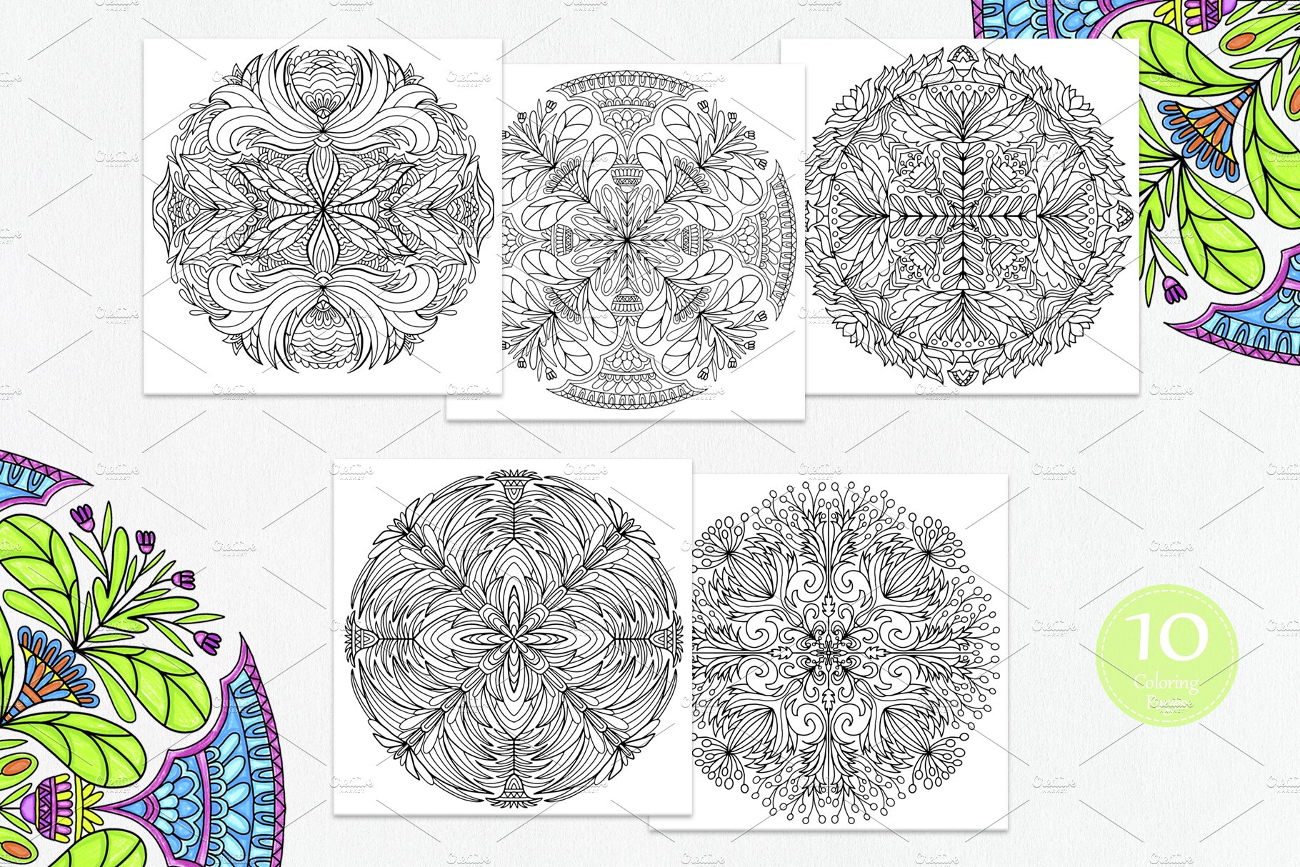 Folk Style Floral Mandala collectionpreview image.