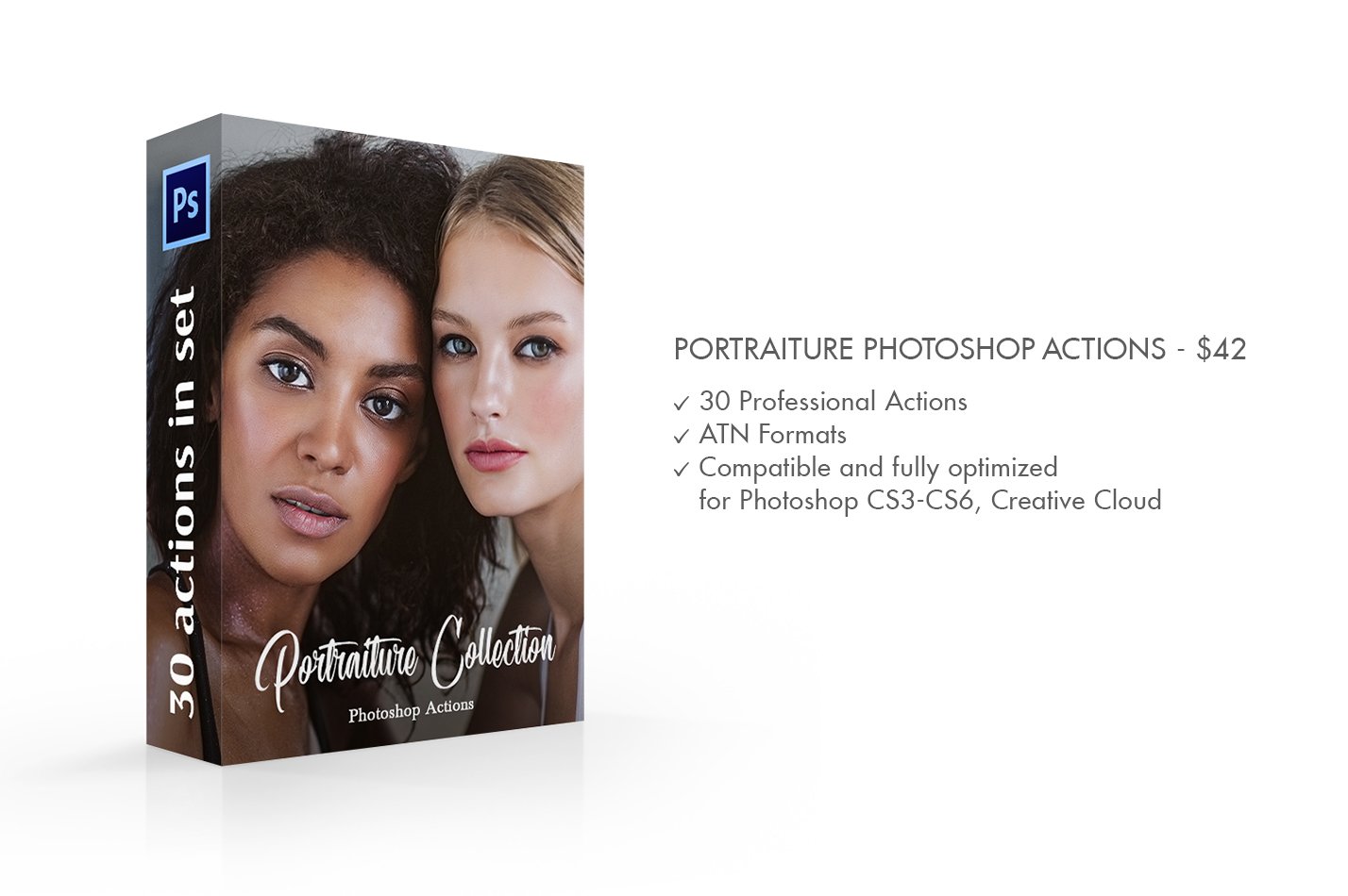 Portraiture Photoshop Actionspreview image.