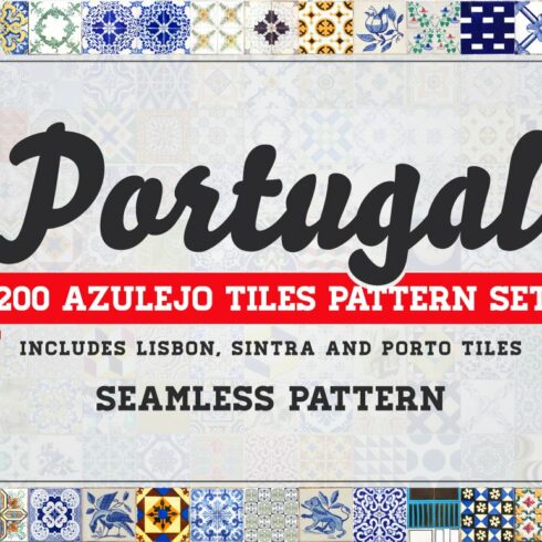 200 Seamless Portugal Azulejo Tilescover image.