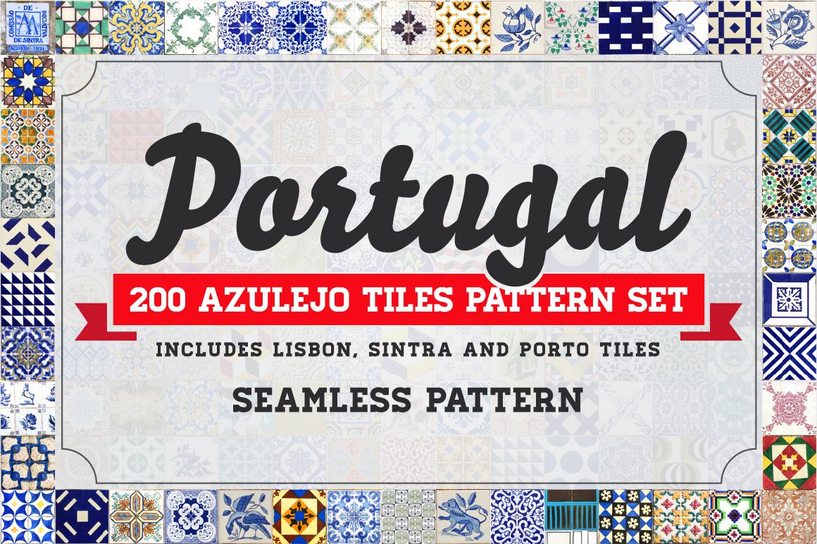 200 Seamless Portugal Azulejo Tilescover image.