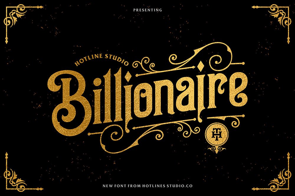 Billionaire typeface cover image.