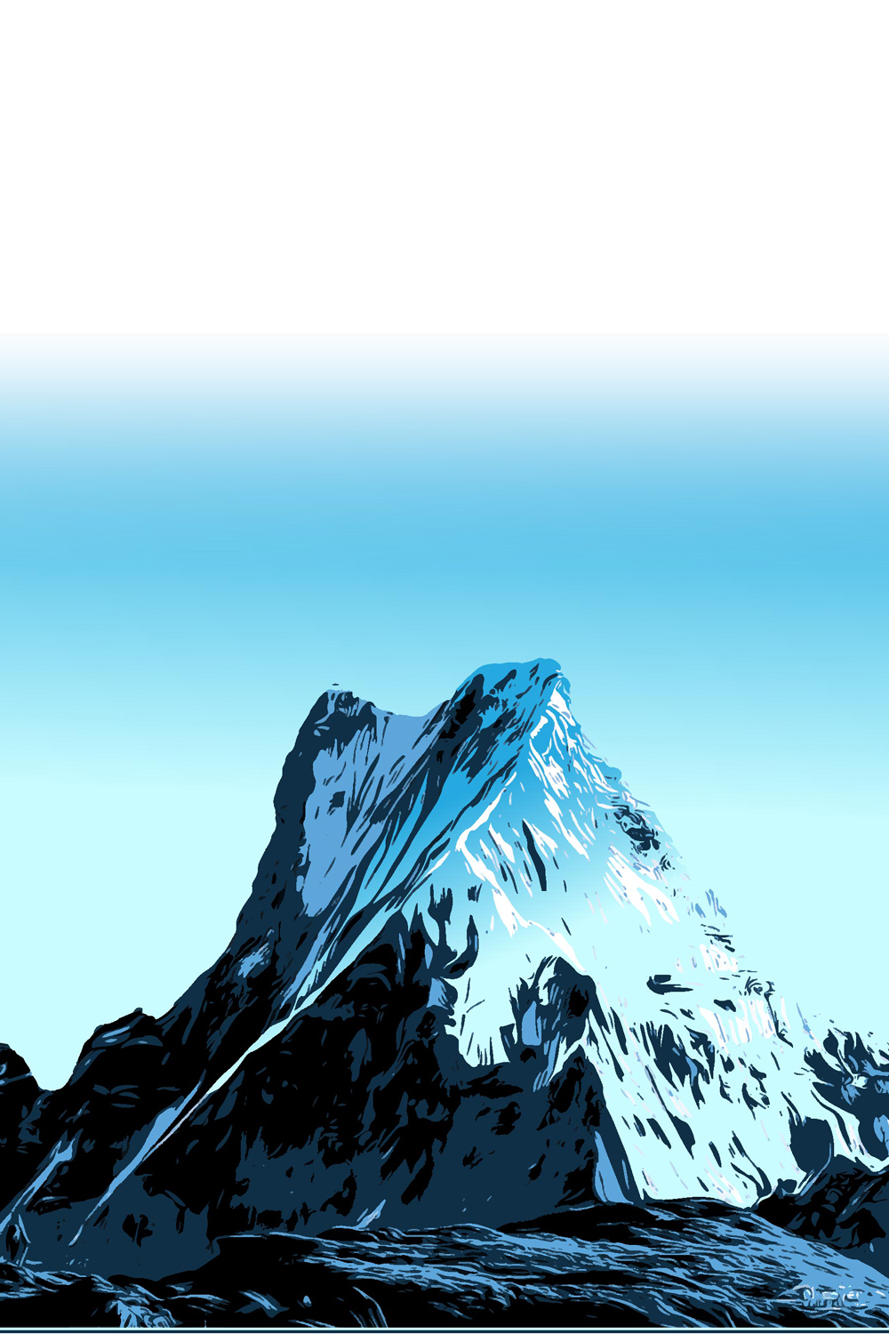 Fishtail mountain Nepal vector pinterest preview image.