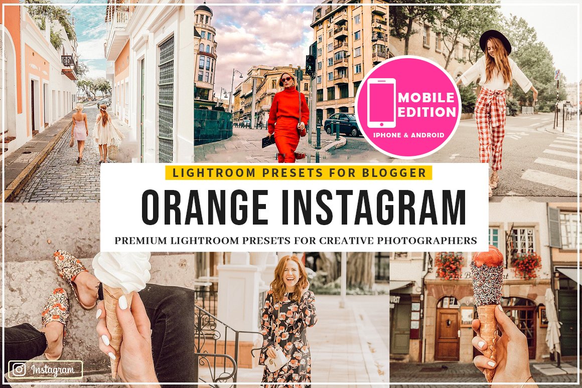 Orange Instagram Blogger Presetscover image.