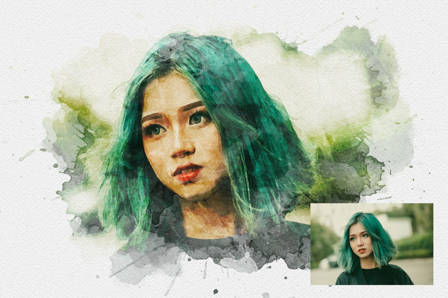 Realistic Watercolor Painting Effect MasterBundles