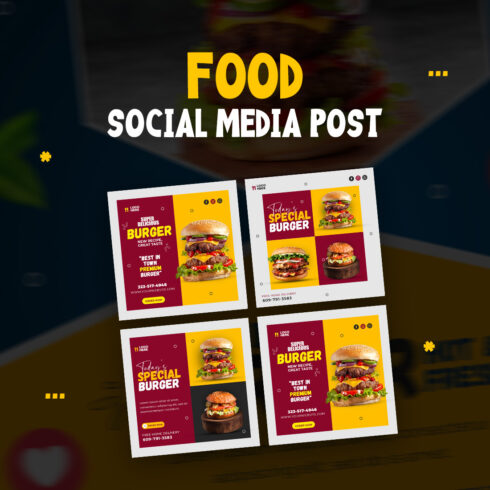 3+ Beautiful food and restaurant social media Banner post templates -only $2 cover image.