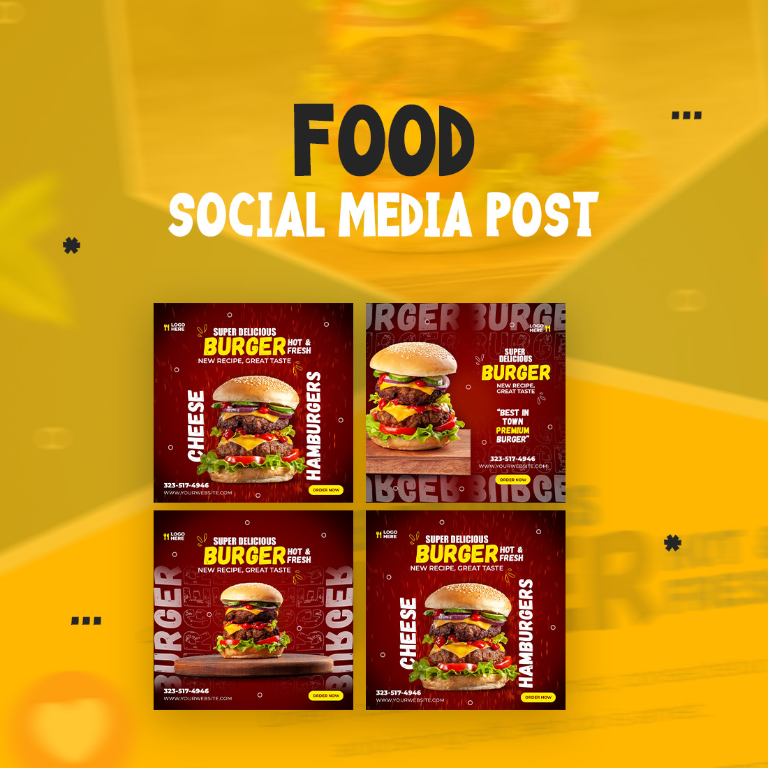 3+ Beautiful food and restaurant social media Banner post templates -only $2 cover image.