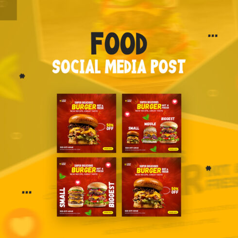 3+ Beautiful food and restaurant social media Banner post templates -only $2 cover image.