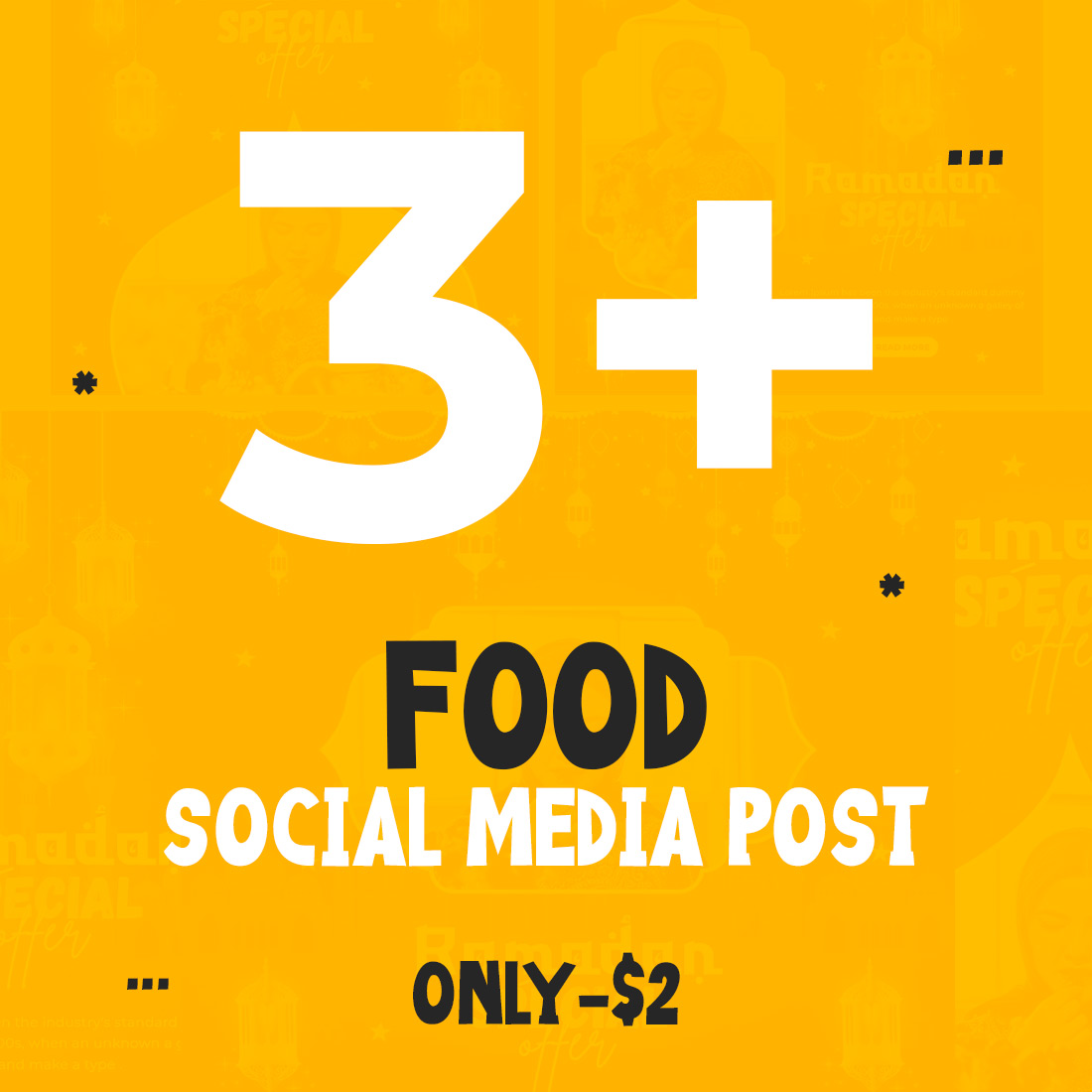 3+ Trendy Food and restaurant social media Banner post templates -only $2 preview image.