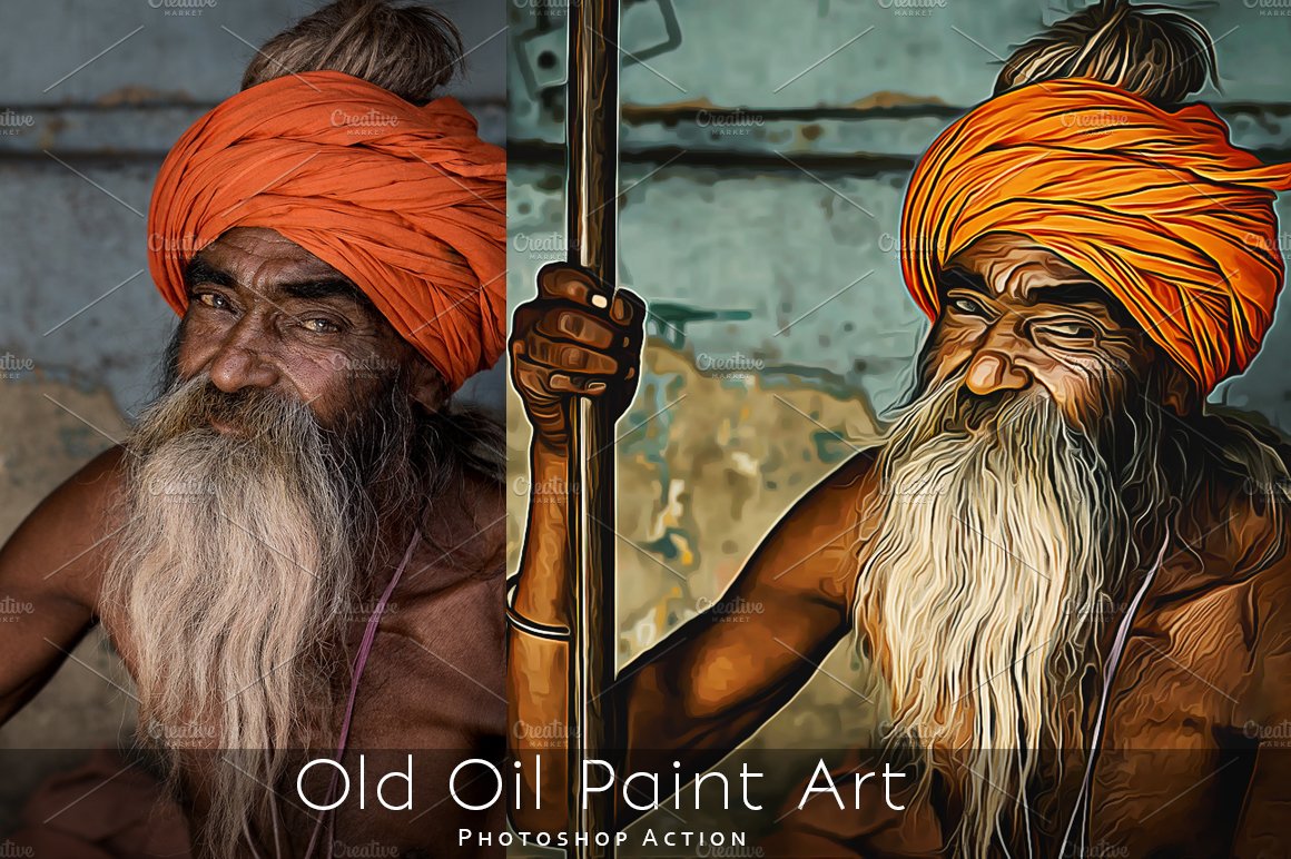 Old Oil Paint Art - Photoshop Actioncover image.