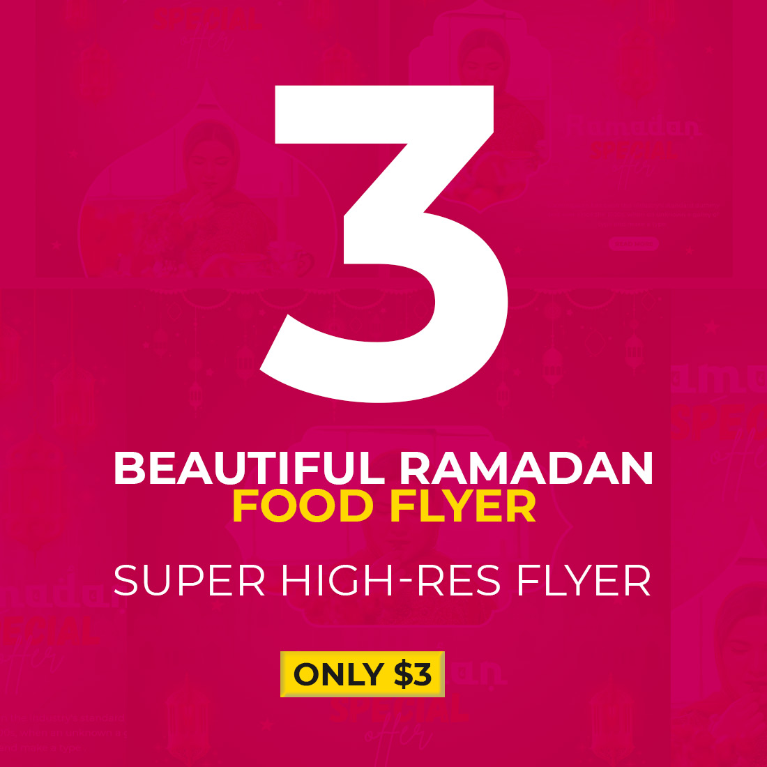 3+ beautiful Ramadan Kareem sale festival religious social media promotion banner template- only $3 preview image.