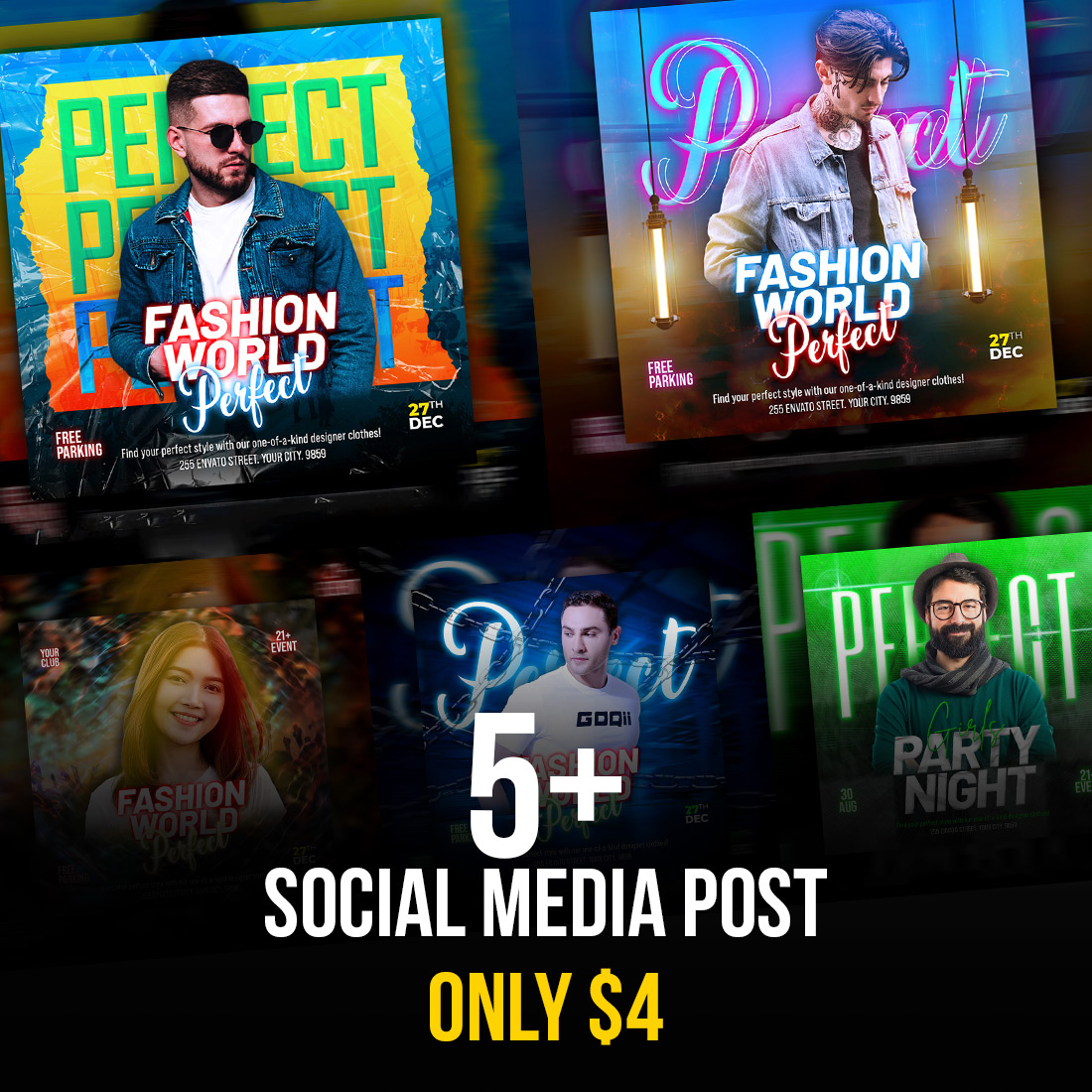 5+Food and restaurant social media Banner post templates- only $4 cover image.