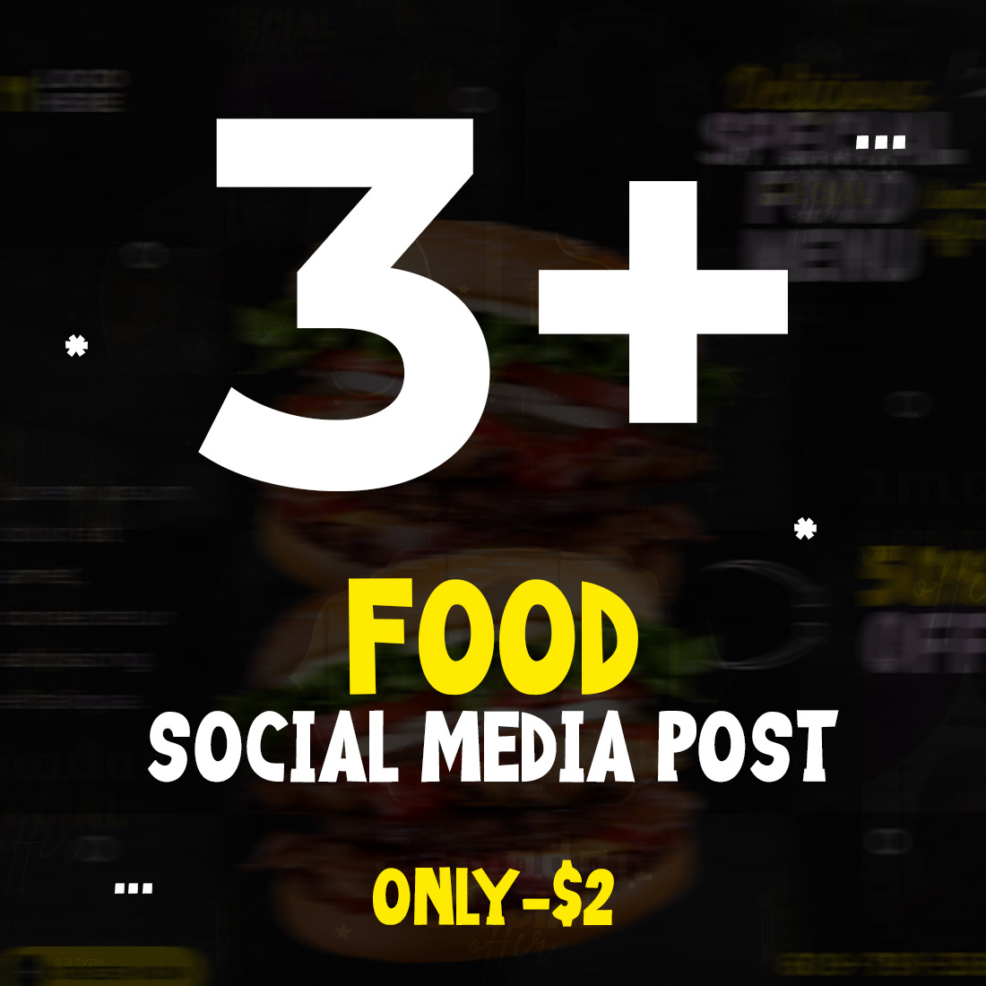 3+ Trendy Food and restaurant social media Banner post templates -only $2 preview image.