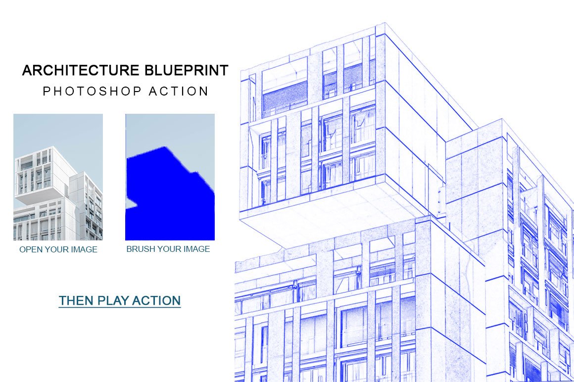Architecture Blue Print Photoshop accover image.