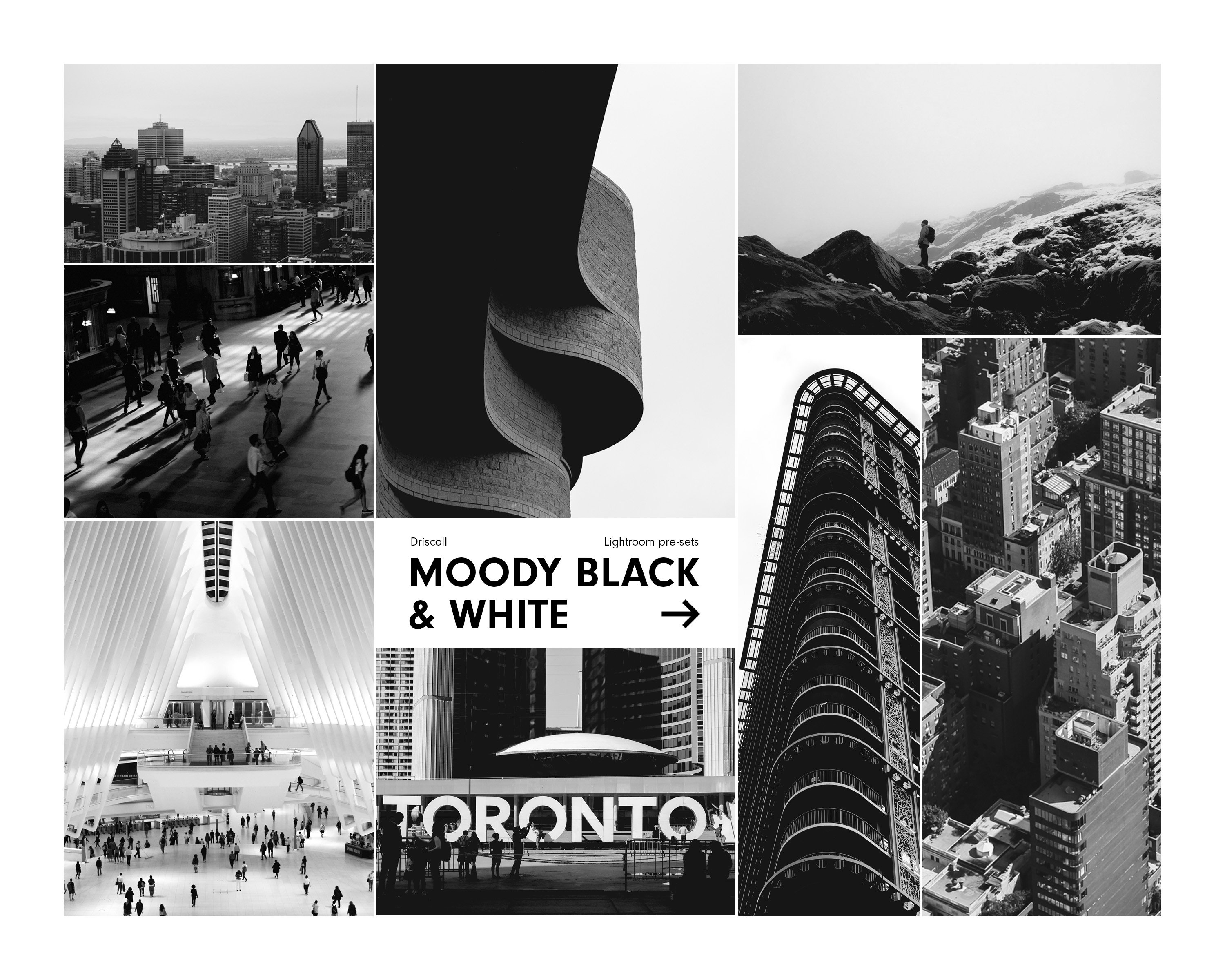 Moody Black & white Lightroom Presetcover image.