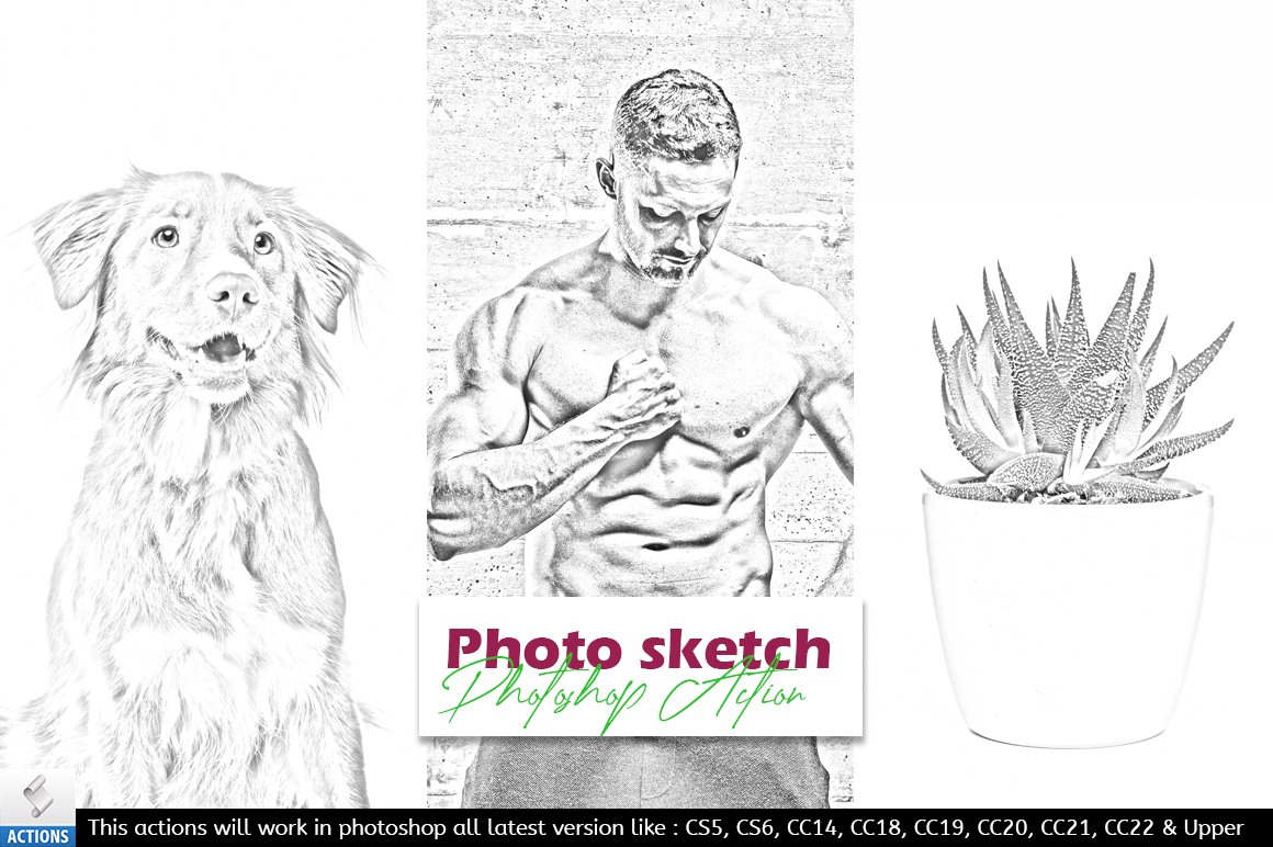Photo sketch - photoshop actioncover image.