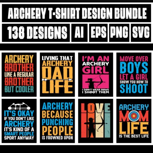 Archery T-shirt Design Bundle 2 cover image.