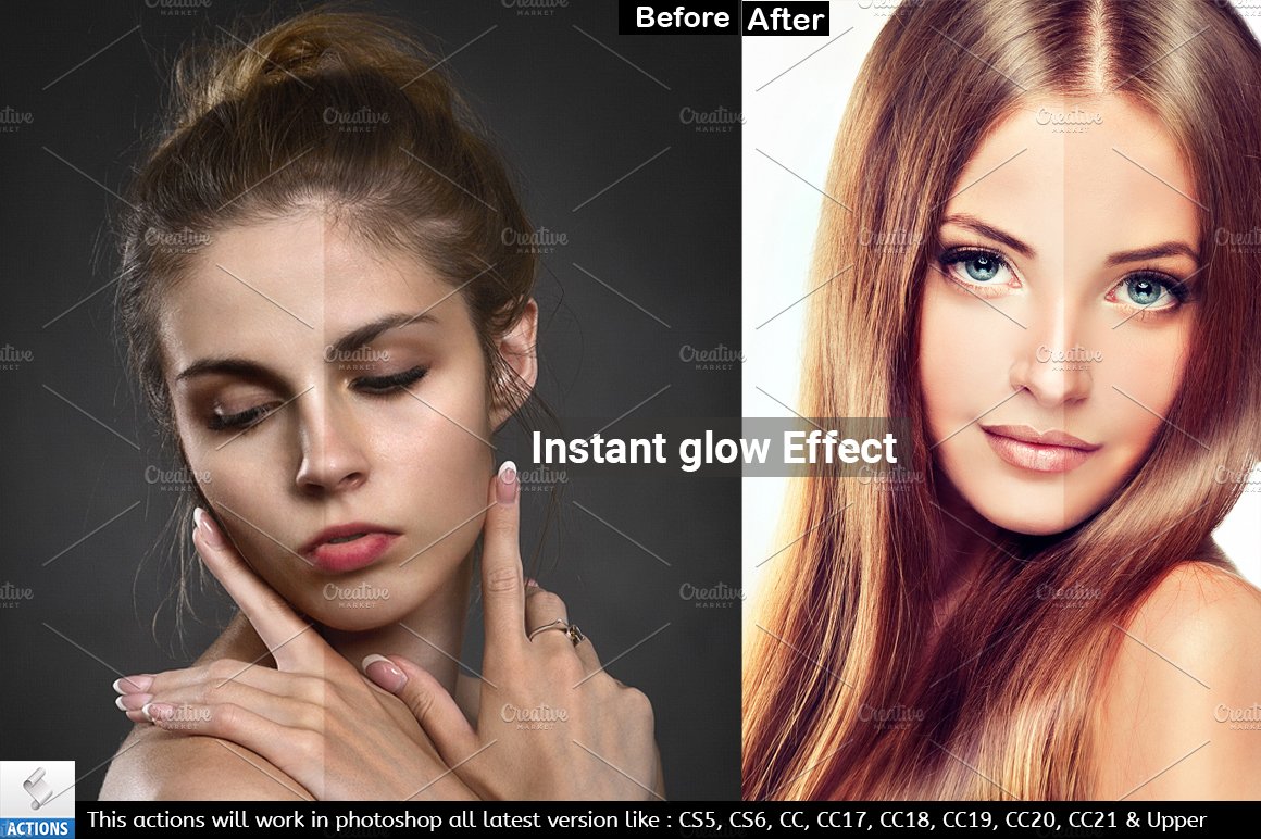 Instant glow Photoshop Effectcover image.