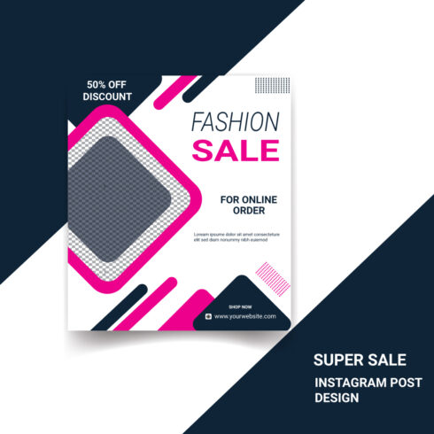 Fashion sale Instagram post templates cover image.