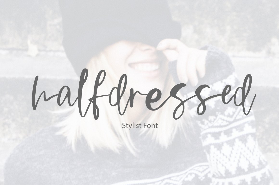 Halfdressed | stylist font cover image.